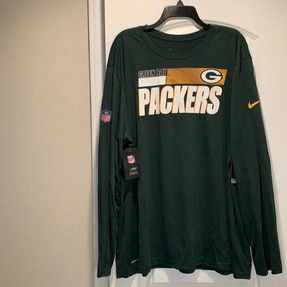Green Bay Packers T-Shirt NFL On-Field Apparel LS Green Men’s 3XL New - Picture 1 of 13